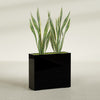 Perth Extra Large Long Rectangle Fiberglass Planter - 48 in x 16 in x 42 in - Gloss Black - Gloss Black,48 in x 16 in x 42 in