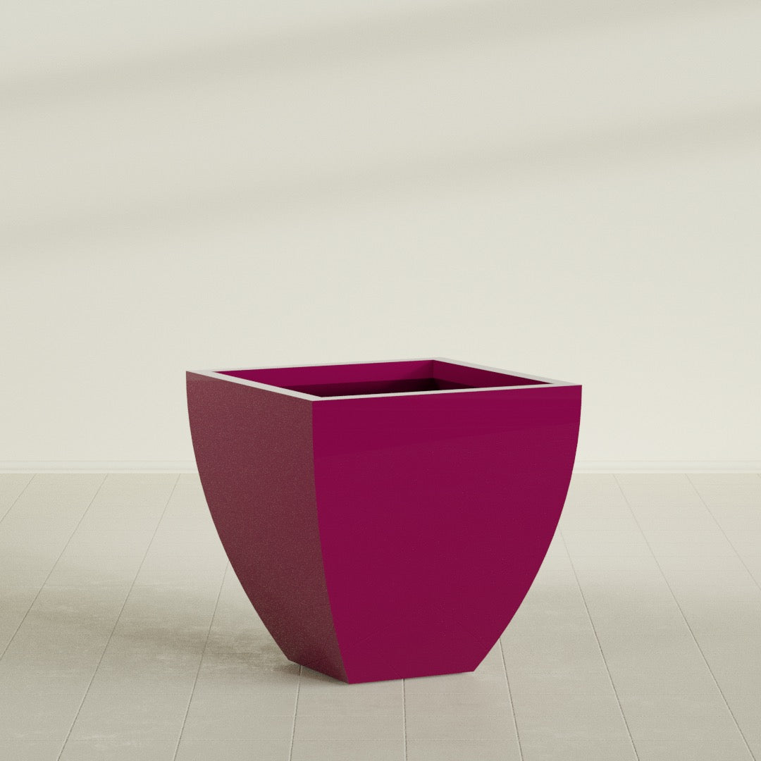 Lima Large Tapered Square Fiberglass Planter - 30 in x 30 in x 30 in - Gloss Eggplant - Gloss Eggplant,30 in x 30 in x 30 in