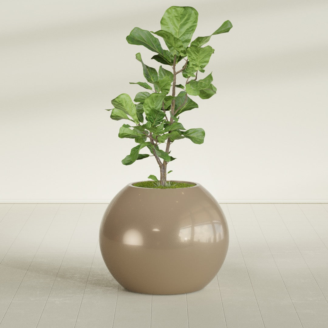 Globe Large Sphere Fiberglass Planter - 30 in x 30 in x 24 in - Metallic Gold - Metallic Gold,30 in x 30 in x 24 in