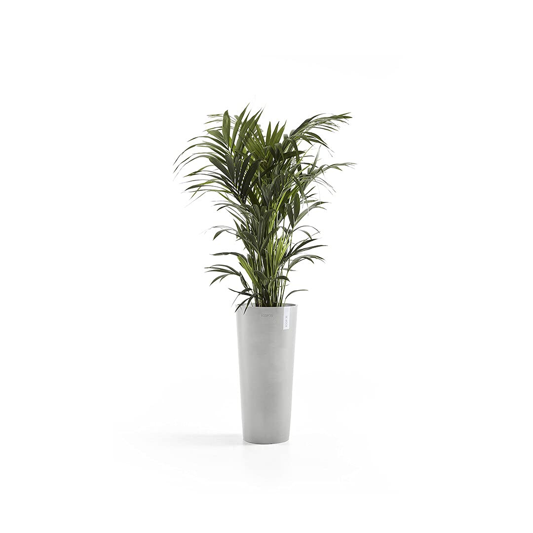 Amsterdam High Medium Tall Round Planter - 16 in x 16.25 in x 30 in - White Grey - White Grey,16 in x 16.25 in x 30 in,Planter Only