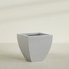 Lima Large Tapered Square Fiberglass Planter - 30 in x 30 in x 30 in - Metallic Silver - Metallic Silver,30 in x 30 in x 30 in