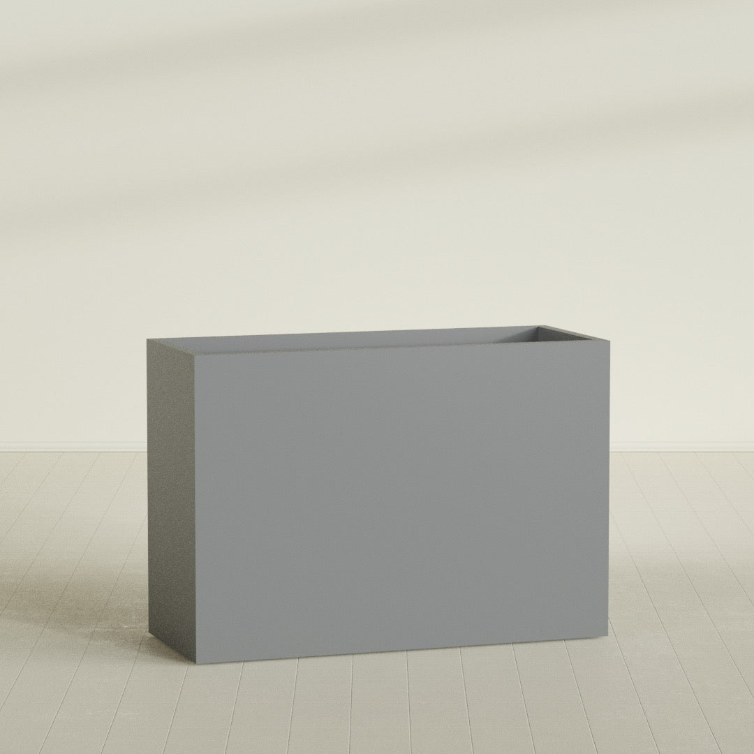 Darwin Extra Large Long Rectangle Fiberglass Planter - 60 in x 24 in x 42 in - Metallic Gunmetal - Metallic Gunmetal,60 in x 24 in x 42 in