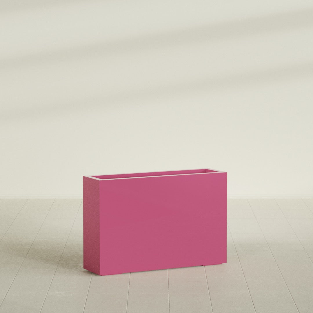 Milano Large Narrow Rectangle Fiberglass Planter - 36 in x 10 in x 24 in - Gloss Pink Violet - Gloss Pink Violet,36 in x 10 in x 24 in