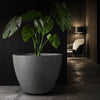 Lupo Tapered Planter – Brown Stone Finish – Fiberglass Indoor/Outdoor and Weather-Resistant Large Planter (37.5" D x 28.3" H Exterior, 35.8" D x 27.8" H Interior) - Brown Stone,37.4 in diam. x 28.3 in