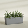 Panama Extra Large Long Rectangle Fiberglass Planter - 48 in x 12 in x 18 in - Metallic Gunmetal - Metallic Gunmetal,48 in x 12 in x 18 in