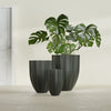 Alicante Small Round Fiberglass Planter - 15 in x 15 in x 21 in - Matte Charcoal - Matte Charcoal,15 in x 15 in x 21 in