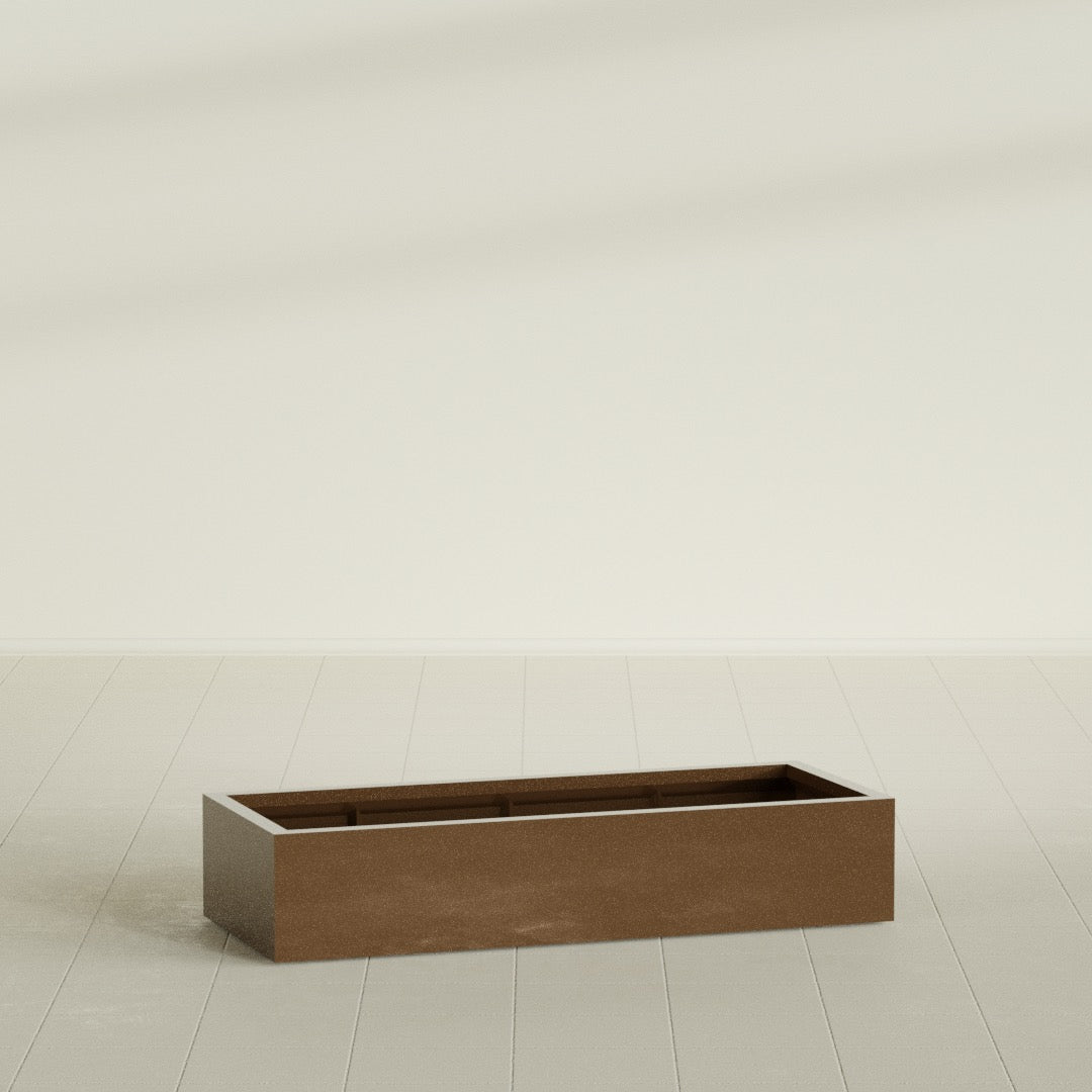Antwerp Extra Large Long Rectangle Fiberglass Planter - 60 in x 24 in x 12 in - Metallic Bronze - Metallic Bronze,60 in x 24 in x 12 in
