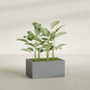 Torino Large Wide Rectangle Fiberglass Planter - 36 in x 24 in x 18 in - Metallic Gunmetal - Metallic Gunmetal,36 in x 24 in x 18 in