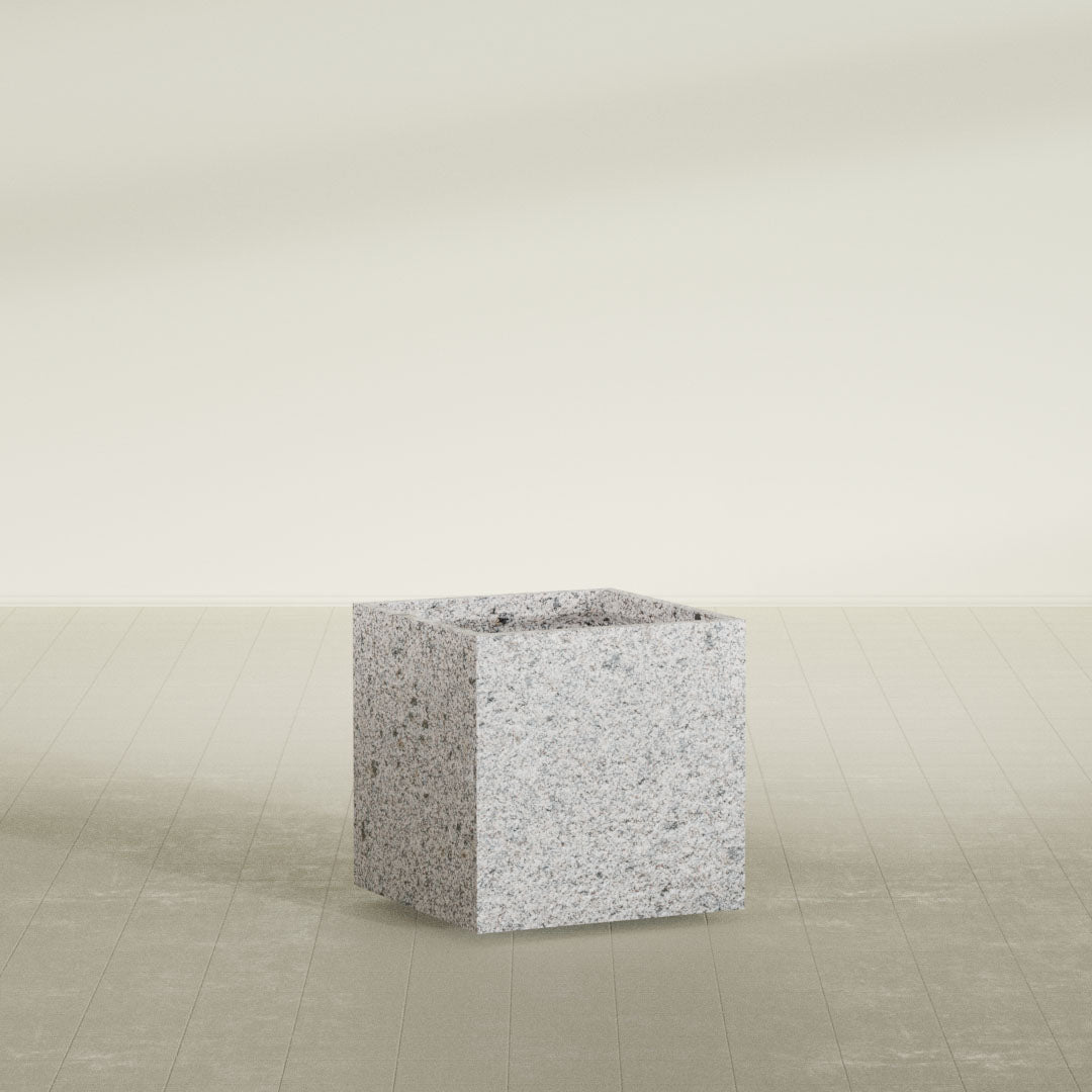 ProTone Fiberglass Premium Finish Medium Cube Square Planter - 28 in x 28 in x 28 in - StoneLight - Pearlstone - StoneLight - Pearlstone,28 in x 28 in x 28 in