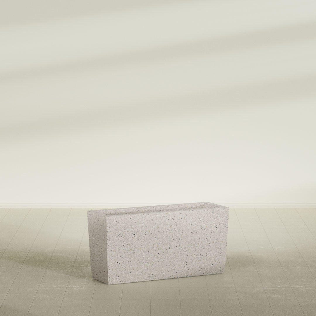 ProTone Fiberglass Premium Finish Large Tapered Rectangle Planter - 36 in x 12 in x 18 in - StoneLight - Greystone - StoneLight - Greystone,36 in x 12 in x 18 in