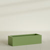 Reade Small Tabletop Rectangle Fiberglass Planter - 18 in x 6.5 in x 5 in - Satin Green - Satin Green,18.5 in x 6.5 in x 5 in