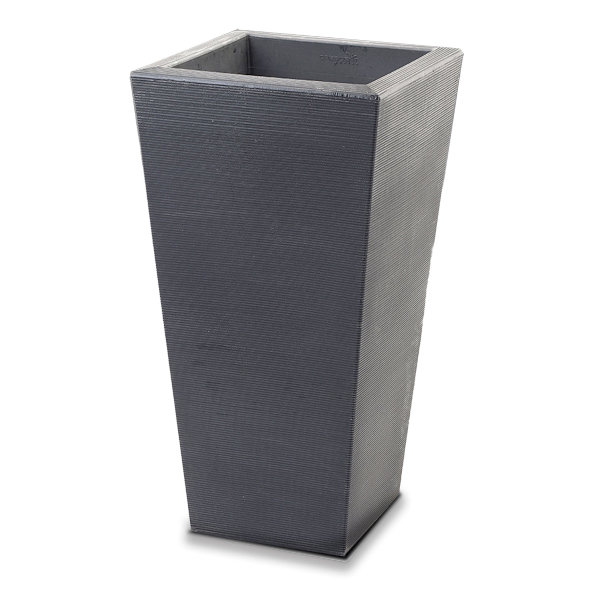 Bowery Large Tall Square Plastic Planter - 17 in x 17 in x 34.75 in - Slate - Slate,17 in x 17 in x 34.75 in