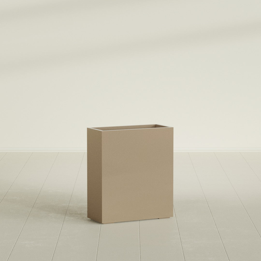 Perth Large Tall Rectangle Fiberglass Planter - 36 in x 16 in x 42 in - Metallic Gold - Metallic Gold,36 in x 16 in x 42 in