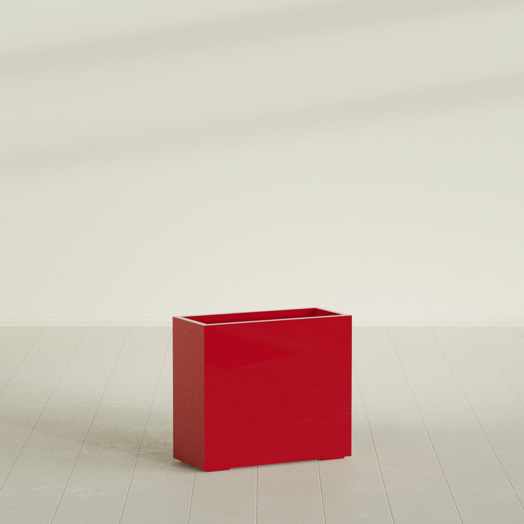 Potsdam Large Rectangle Fiberglass Planter - 36 in x 16 in x 32 in - Gloss Red - Gloss Red,36 in x 16 in x 32 in