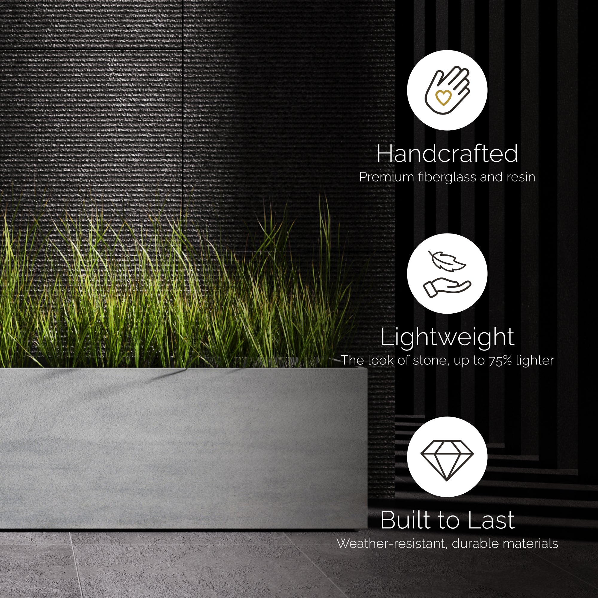 Reglo Modular Rectangle Planter - 35.5 in x 11.75 in x 31.5 in - Brown Stone - Brown Stone,35.5 in x 11.75 in x 31.5 in - Brown Stone,35.5 in x 11.75 in x 31.5 in - Brown Stone,35.5 in x 11.75 in x 31.5 in - Brown Stone,35.4 in x 11.8 in x 31.5 in