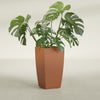 Toulan Large Tall Tapered Square Fiberglass Planter - 16 in x 16 in x 30 in - Matte Terracotta - Matte Terracotta,16 in x 16 in x 30 in