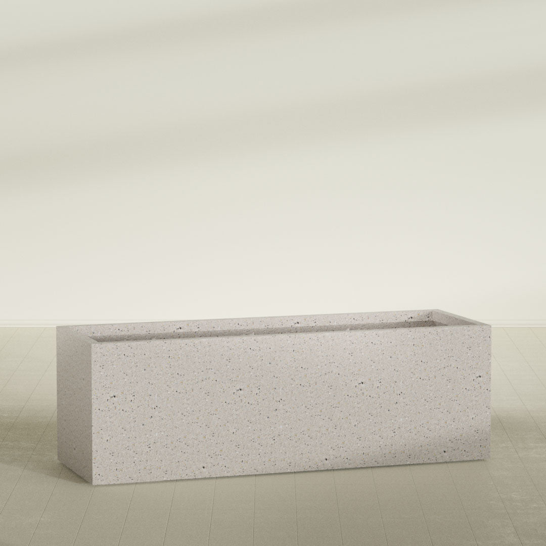 ProTone Fiberglass Premium Finish Extra Large Rectangle Planter - 72 in x 24 in x 24 in - StoneLight - Greystone - StoneLight - Greystone,72 in x 24 in x 24 in