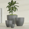 Wannsee Extra Large Round Fiberglass Planter - 50 in x 50 in x 44 in - Metallic Gunmetal - Metallic Gunmetal,50 in x 50 in x 44 in