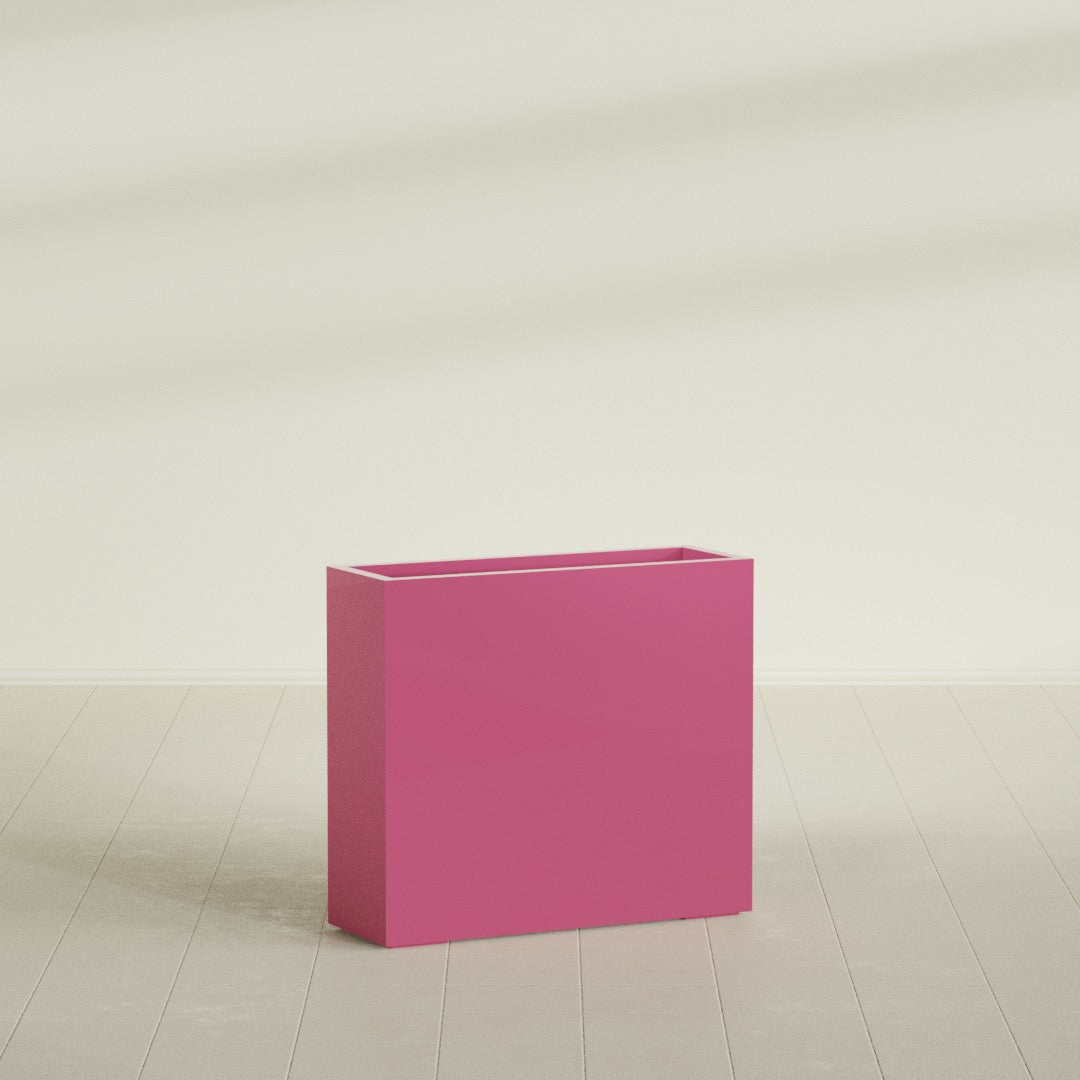 Delray Large Tall Rectangle Fiberglass Planter - 36 in x 12 in x 32 in - Gloss Pink Violet - Gloss Pink Violet,36 in x 12 in x 32 in