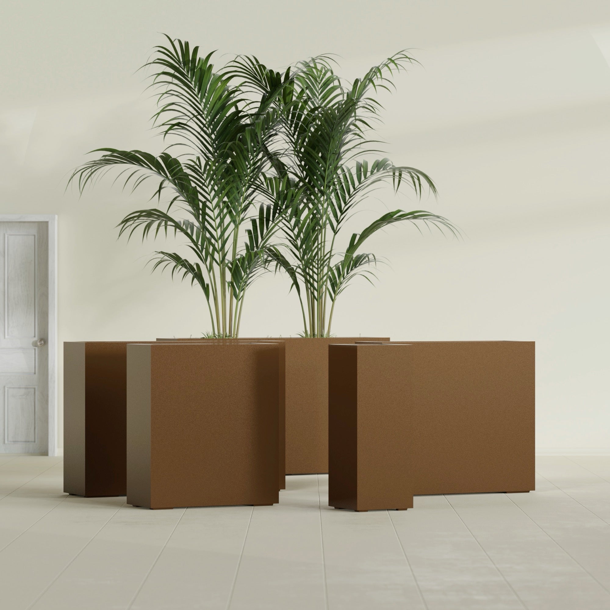 Perth Extra Large Long Rectangle Fiberglass Planter - 48 in x 16 in x 42 in - Metallic Bronze - Metallic Bronze,48 in x 16 in x 42 in