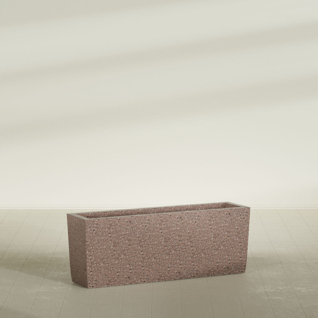 ProTone Fiberglass Premium Finish Extra Large Tapered Rectangle Planter - 48 in x 12 in x 18 in - StoneLight - Sunstone - StoneLight - Sunstone,48 in x 12 in x 18 in
