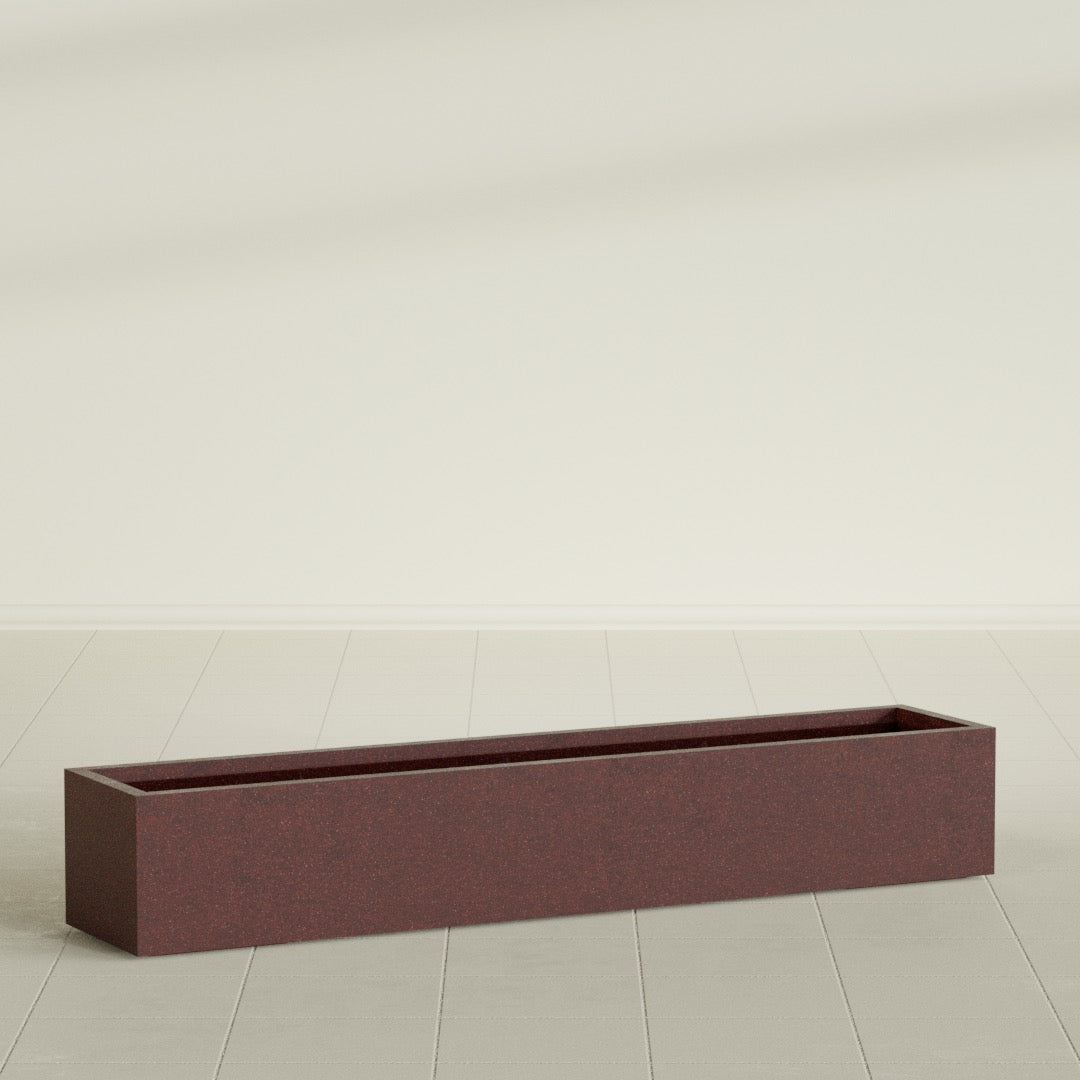 14"-Wide Rectangle - 72in x 14in x 12in - Weathered Steel - Rust - Weathered Steel - Rust,72 in x 14 in x 12 in