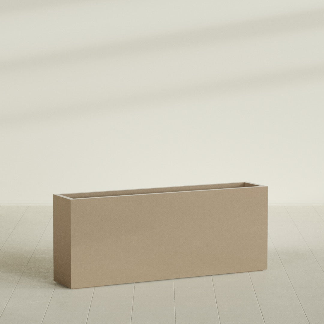 Hollywood Extra Large Narrow Rectangle Fiberglass Planter - 60 in x 12 in x 24 in - Metallic Gold - Metallic Gold,60 in x 12 in x 24 in