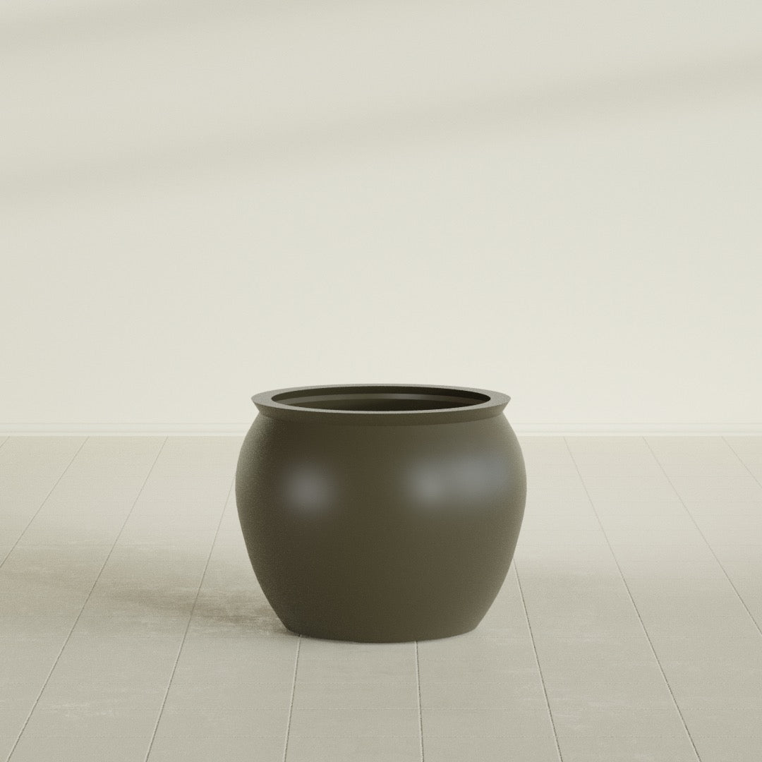 Fishbowl Medium Round Fiberglass Planter - 21.5 in x 21.5 in x 19 in - Matte Bronze - Matte Bronze,21.5 in x 21.5 in x 19 in