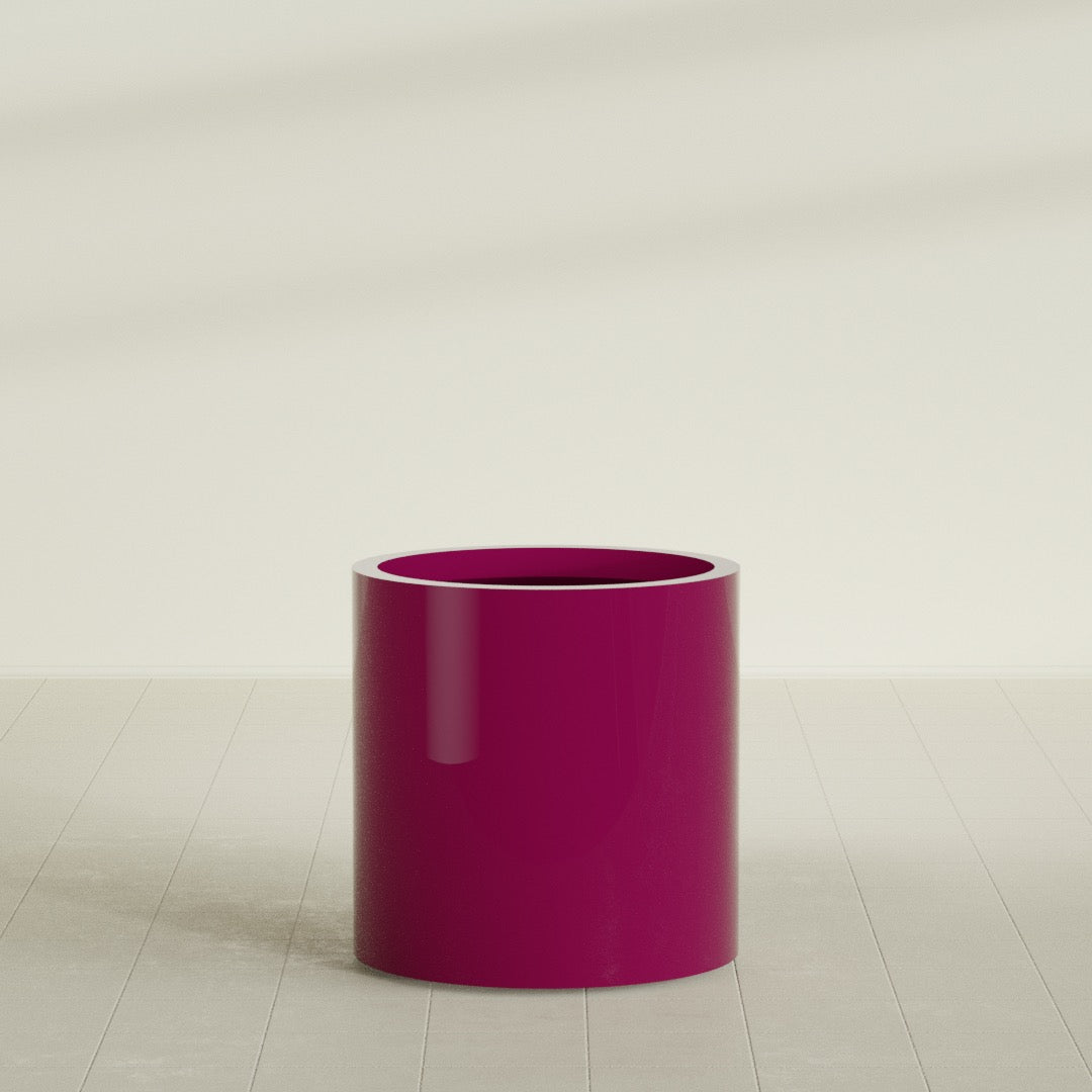 Rio Grande Medium Round Fiberglass Planter - 22 in x 22 in x 22 in - Gloss Eggplant - Gloss Eggplant,22 in x 22 in x 22 in
