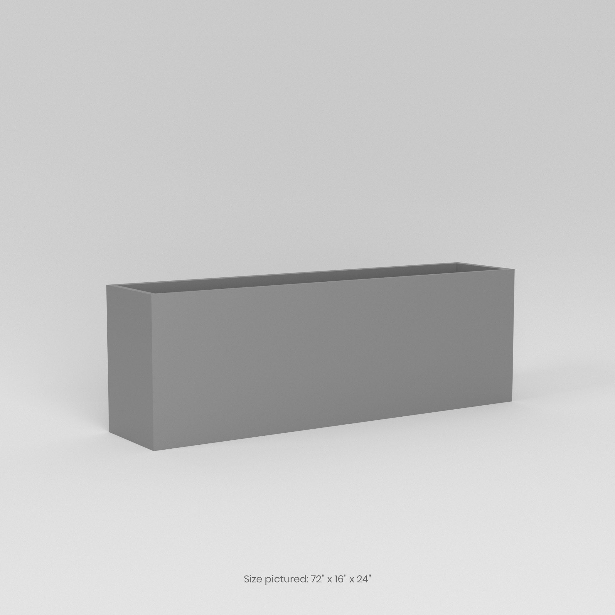 Tolga Extra Large Long Rectangle Fiberglass Planter - 60 in x 16 in x 24 in - Metallic Gunmetal - Metallic Gunmetal,60 in x 16 in x 24 in