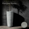 Lofto Tall Planter – Concrete Stone Finish – Fiberglass Indoor/Outdoor and Weather-Resistant Large Planter (14.5" D x 30.5" H Exterior, 13.4" D x 30.3" H Interior) - Concrete Stone,14.5 in x 14.5 in x 30.5 in - Concrete Stone,14.6 in diam. x 30.5 in  - Concrete Stone,14.6 in diam. x 30.5 in