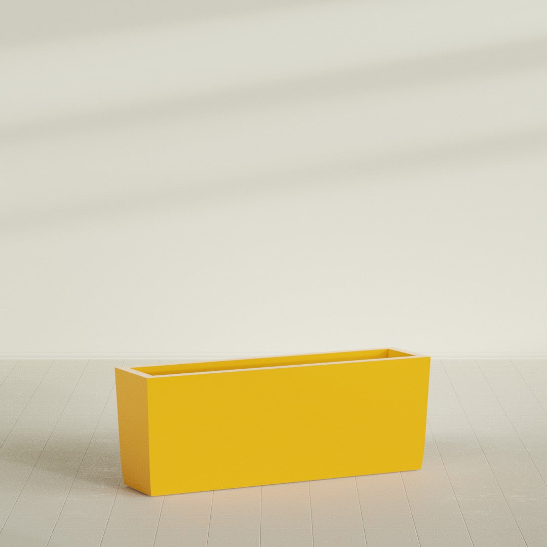 Panama Extra Large Long Rectangle Fiberglass Planter - 48 in x 12 in x 18 in - Gloss Saffron - Gloss Saffron,48 in x 12 in x 18 in
