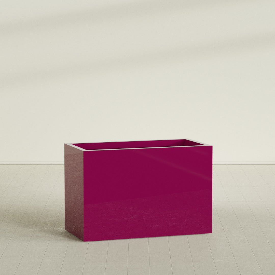 Brisbane Extra Large Long Rectangle Fiberglass Planter - 48 in x 24 in x 32 in - Gloss Eggplant - Gloss Eggplant,48 in x 24 in x 32 in