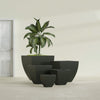 Lima Medium Tapered Square Fiberglass Planter - 20 in x 20 in x 20 in - Matte Charcoal - Matte Charcoal,20 in x 20 in x 20 in