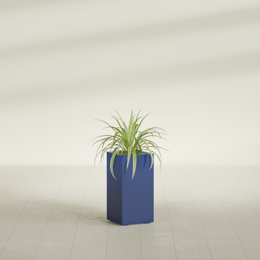 Hollywood Medium Rectangle Fiberglass Planter - 12 in x 12 in x 24 in - Matte Cobalt Blue - Matte Cobalt Blue,12 in x 12 in x 24 in