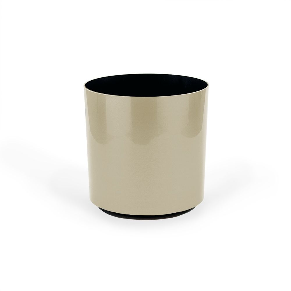 Small Round Metallic Plastic Planter - 14.5 in x 14.5 in x 14 in - Pewter Metallic - Pewter Metallic,14.5 in x 14.5 in x 14 in - Pewter Metallic,14.5 in x 14.5 in x 14 in