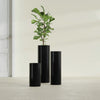 Corry Large Tall Cylinder Fiberglass Planter - 10 in x 10 in x 30 in - Gloss Black - Gloss Black,10 in x 10 in x 30 in