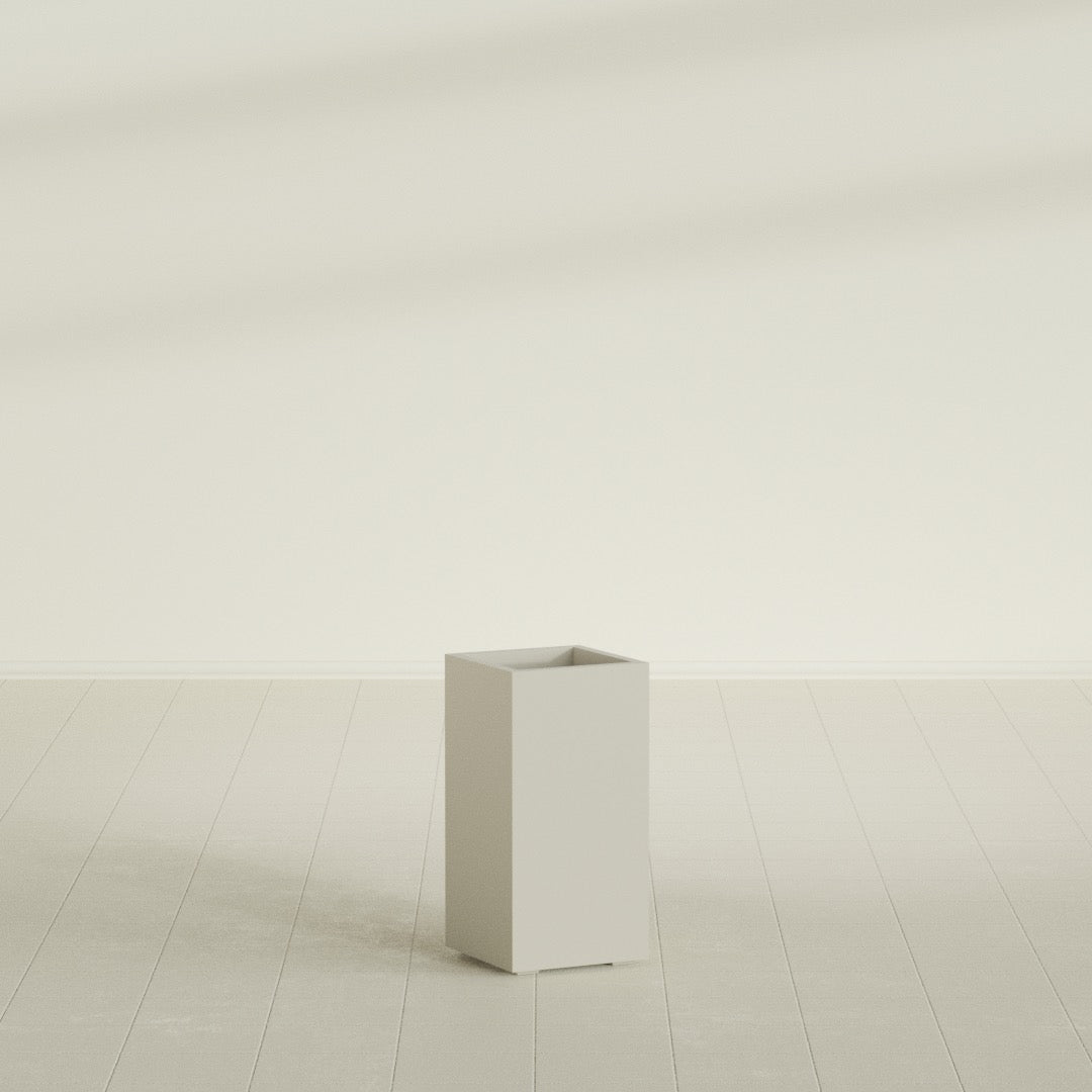 Potsdam Large Tall Rectangle Fiberglass Planter - 16 in x 16 in x 32 in - Satin Beige - Satin Beige,16 in x 16 in x 32 in