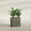 Milano Medium Narrow Rectangle Fiberglass Planter - 24 in x 10 in x 24 in - Matte Bronze - Matte Bronze,24 in x 10 in x 24 in