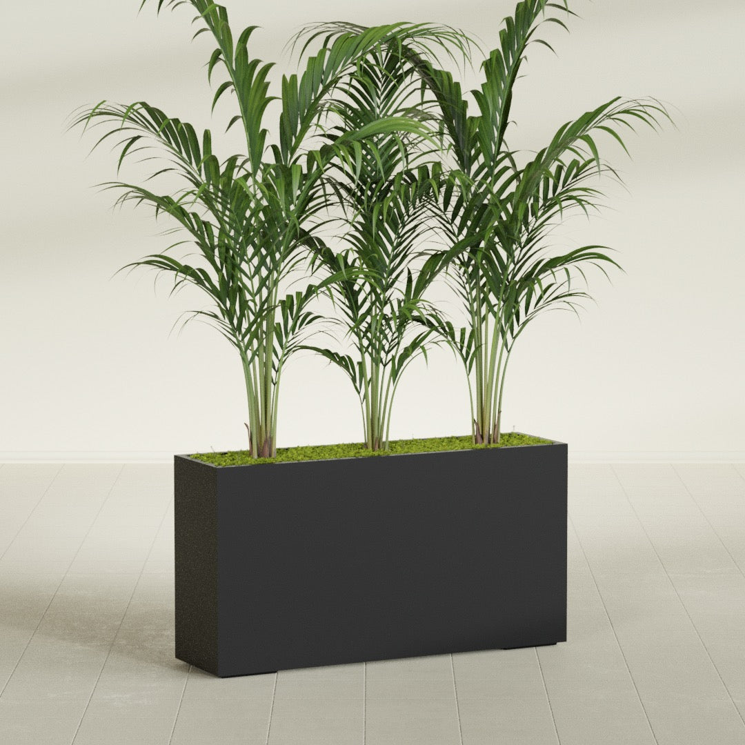 Potsdam Extra Large Long Rectangle Fiberglass Planter - 60 in x 16 in x 32 in - Matte Black - Matte Black,60 in x 16 in x 32 in