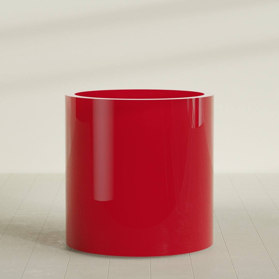 Rio Grande Large Round Fiberglass Planter - 30 in x 30 in x 32 in - Gloss Red - Gloss Red,30 in x 30 in x 32 in