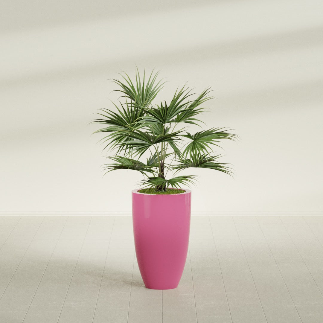 Brannan Medium Round Fiberglass Planter - 18 in x 18 in x 29 in - Gloss Pink Violet - Gloss Pink Violet,18 in x 18 in x 29 in