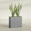 Perth Extra Large Long Rectangle Fiberglass Planter - 48 in x 16 in x 42 in - Metallic Gunmetal - Metallic Gunmetal,48 in x 16 in x 42 in