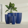 Brannan Large Round Fiberglass Planter - 30 in x 30 in x 41 in - Matte Cobalt Blue - Matte Cobalt Blue,30 in x 30 in x 41 in
