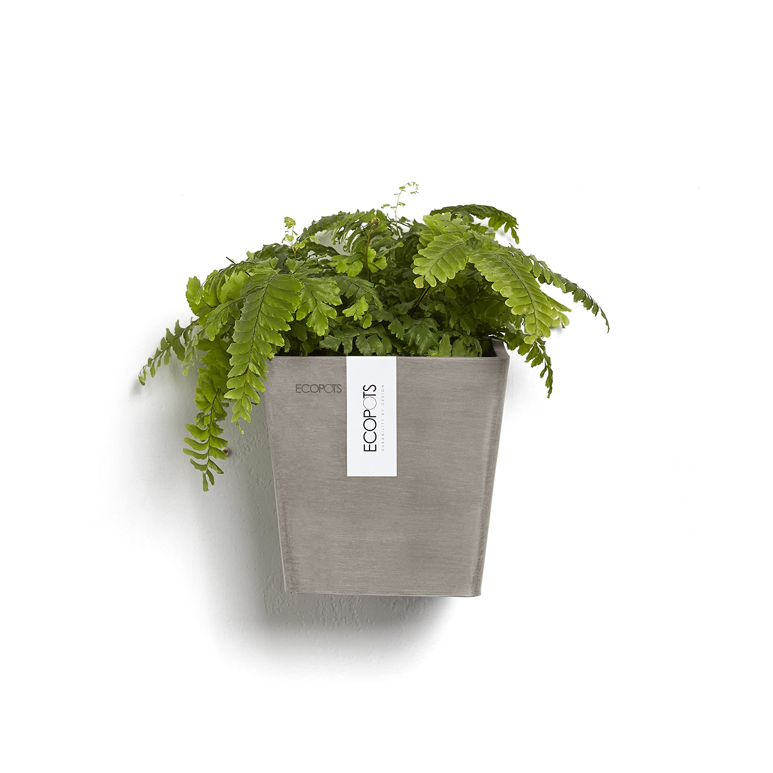 Manhattan Small Rectangle Wall Planter - 6 in x 6.75 in x 6 in - Taupe - Taupe,6 in x 6.75 in x 6 in