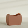 Seoul Extra Large Curved Abstract Fiberglass Planter - 48 in x 20 in x 36 in - Matte Terracotta - Matte Terracotta,48 in x 20 in x 36 in