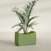 Seoul Large Curved Abstract Fiberglass Planter - 36 in x 16 in x 24 in - Satin Green - Satin Green,36 in x 16 in x 24 in