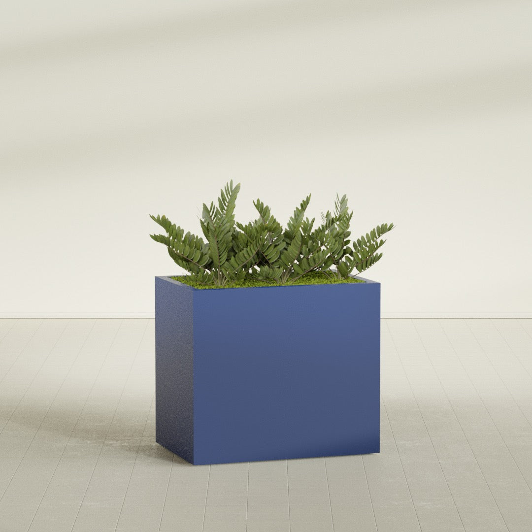 Brisbane Large Rectangle Fiberglass Planter - 36 in x 24 in x 32 in - Matte Cobalt Blue - Matte Cobalt Blue,36 in x 24 in x 32 in