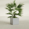 Montroy Medium Cube Square Fiberglass Planter - 24 in x 24 in x 24 in - Metallic Silver - Metallic Silver,24 in x 24 in x 24 in