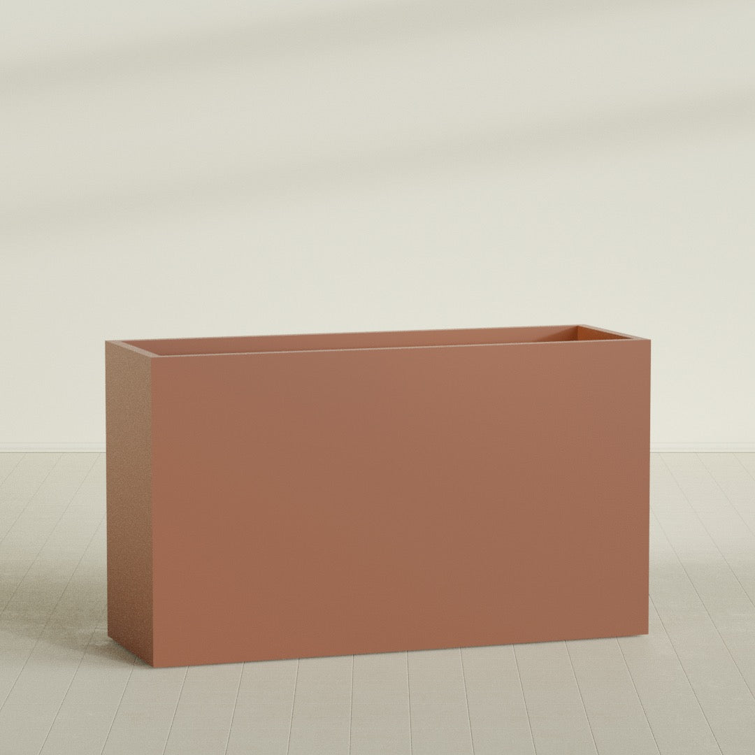 Darwin Extra Large Long Rectangle Fiberglass Planter - 72 in x 24 in x 42 in - Matte Terracotta - Matte Terracotta,72 in x 24 in x 42 in